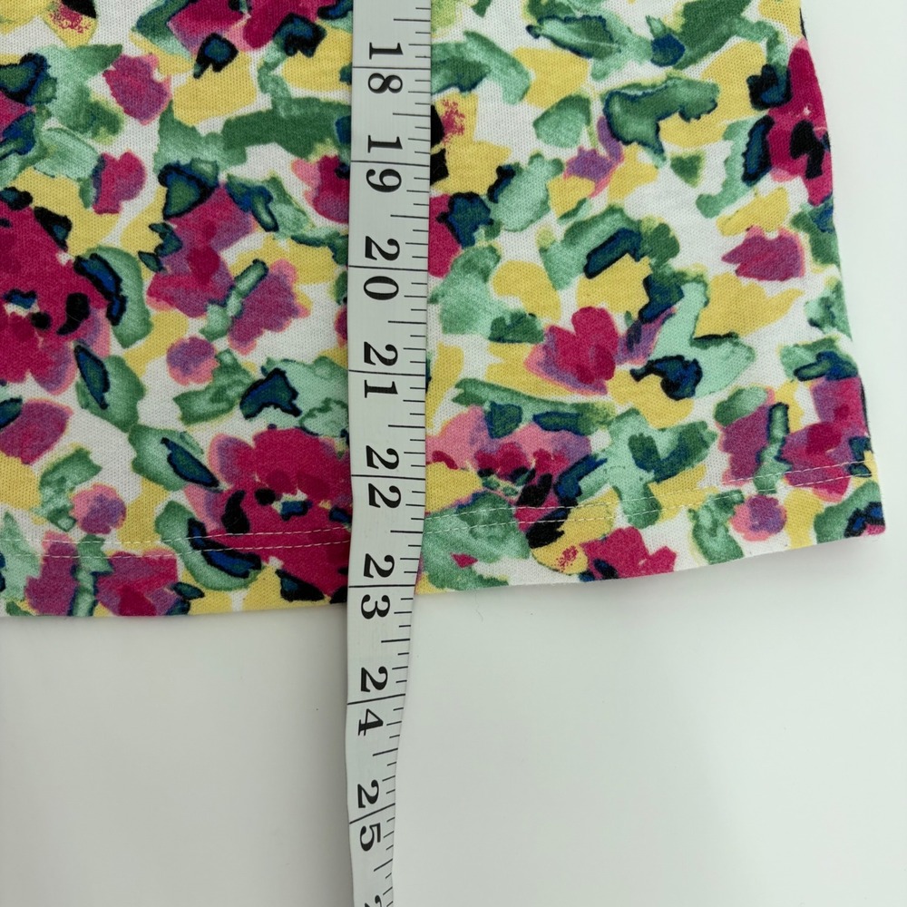 Karen Scott Womens Multicolor Floral Print 3/4 Sleeve Henley Top Size Petite S - Picture 6 of 6